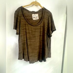 PURE + GOOD ANTHROPOLOGIE Olive Heather Top